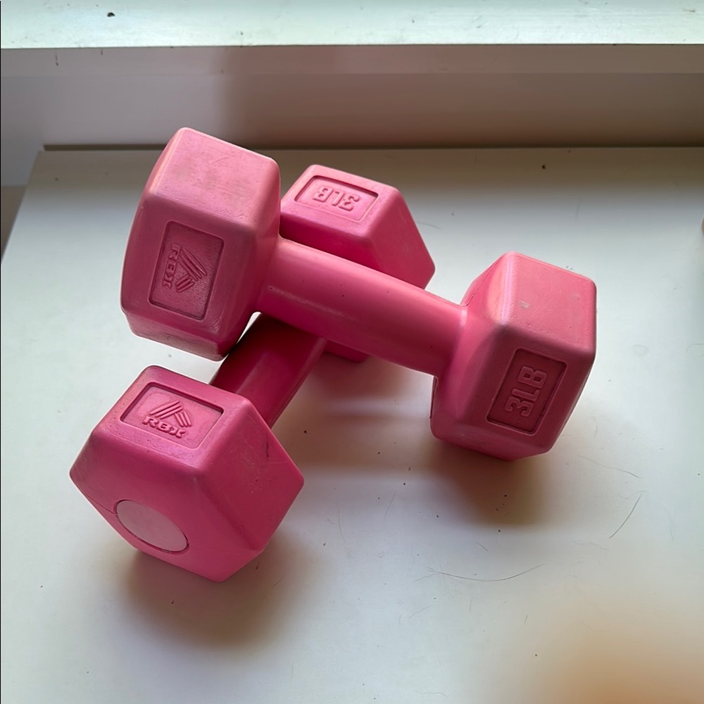 Reebok Pink 3lb Dumbbells